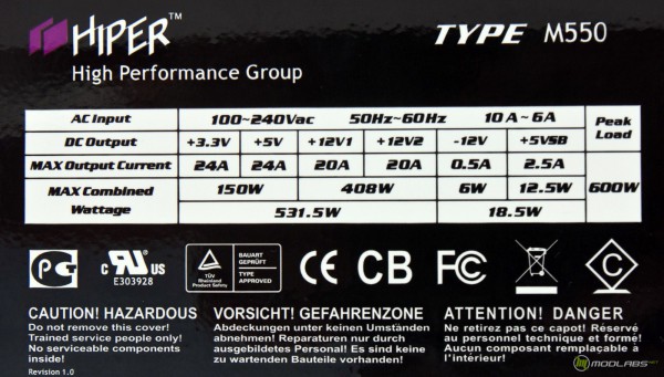 Hyper M550 main fan 1