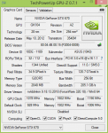 Скриншот GPU-Z ASUS GeForce GTX 670 DirectCU Mini 2 Гбайт