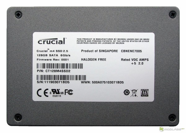 Crucial m4 128Gb - SSD - back