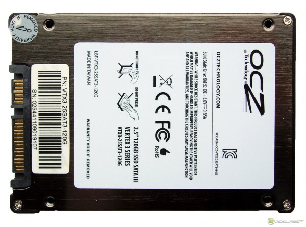 OCZ Vertex3 SSD - back