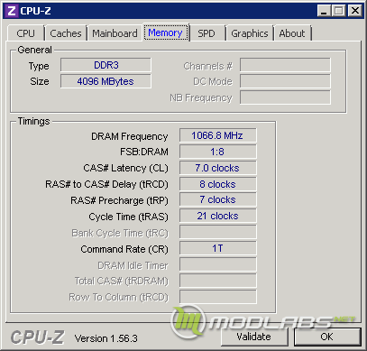 CPUZ - DDR3 2133MHz 7-8-7-21 1T 1.75V