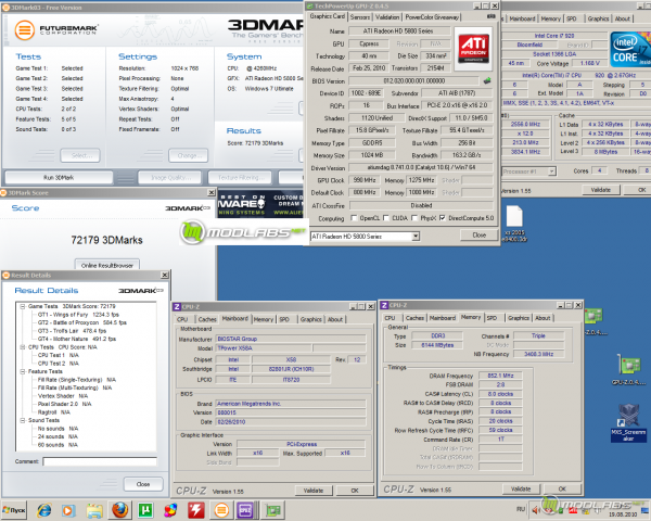 Результат в 3DMark 2003 на Radeon HD 5830 - 72179