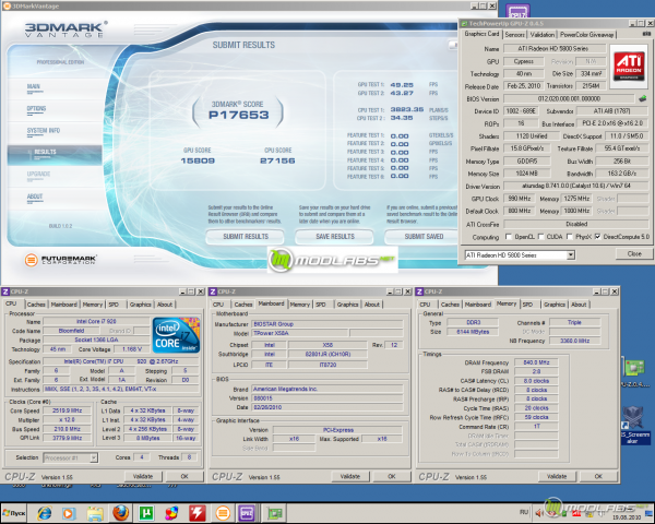 Результат в 3DMark Vantage на Radeon HD 5830 - P17563