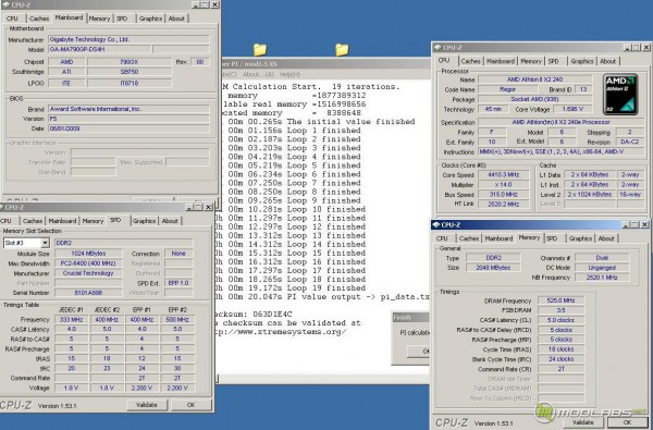 Athlon x2 240e@ 4450MHz SuperPI 1m