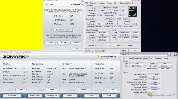 Athlon x2 240e@ 2400MHz 3Dmark06 - CPU