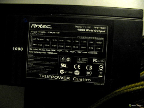 antec 1000W label