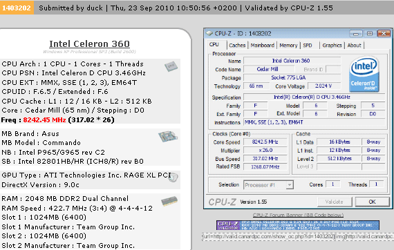 Мировой рекорд в дисциплине CPU-Z