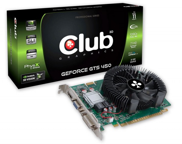 Видеокарта Club 3D GeForce GTS 450 2 ГБ DDR3