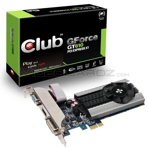 Club3D GeForce GT 610 PCIe x1