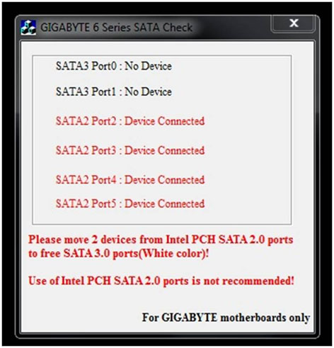 Утилита GIGABYTE 6 Series SATA Check