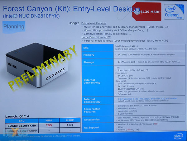 Intel Bay Trail NUC