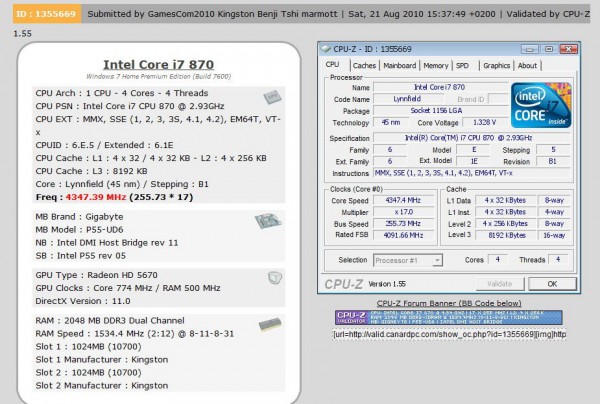 Рекордный разгон памяти Kingston DDR3 HyperX