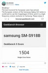 Samsung Galaxy S23, Qualcomm Snapdragon 8 Gen 2, SM-S918B, Geekbench 5